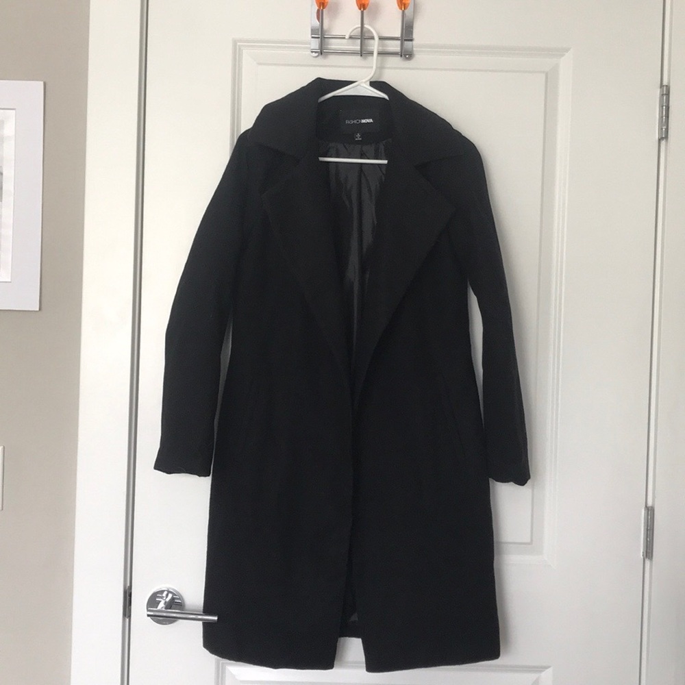 Black, lined coat. Never worn!